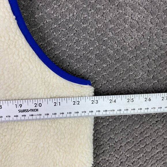 Talbots Fleece Vest Women's 1X White Blue Deep Pile Sherpa Full Zip - Picture 8 of 10